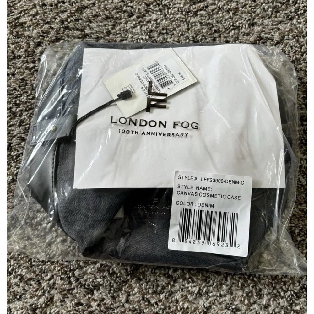 London Fog 100th Anniversary Blue Denim Toiletry Bag NWT
